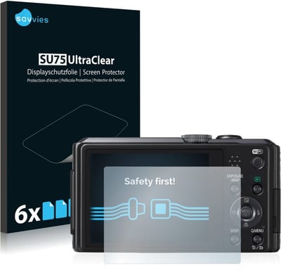 Savvies - Screenprotector voor Panasonic Lumix DMC-TZ40 - Folie Beschermfolie transparant 6 Stuks