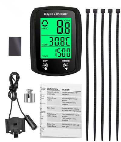 Fietscomputer met LCD-scherm – Bedrade Fiets Kilometerteller & Snelheidsmeter – Geschikt voor Racefiets en Mountainbike