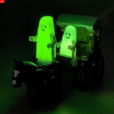 MOC Bricks MOC0033 Huil Lach Spook Kar Kar Duisternis Lichtgevend Tafereel Paardengevecht ZELF MAKEN Educatieve Bouwstenen Jongens