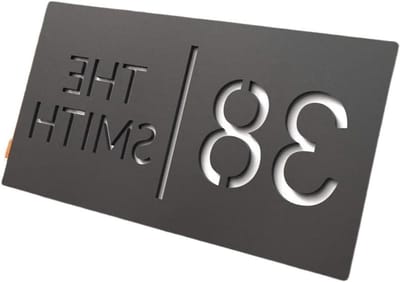 Huisnummer Acryl Bord - Adres Naamplaat - Huis Herkenbaar Maken - 3D Drijvend Effect - 15x35cm - Zwart Wit