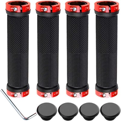 Professionele Fietshandvatten, Aluminium Dubbel Locking, Antislip Rubber, Geschikt voor Mountainbikes, Comfortabele Grip en Bescherming voor Fietshandvatten