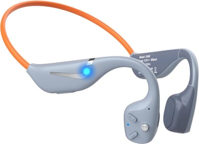 ApexArte® Bone Conduction Headphone - Koptelefoon voor Activiteiten - Draadloos - Grijs en Oranje