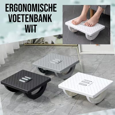 Allernieuwste.nl® Voetenbank Voetensteun Bureau Ergonomische Voetsteun - Voetenbankje Kantoor Antislip – WIT