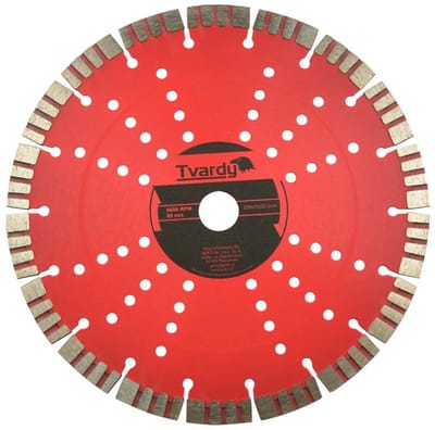 Tvardy Diamantschijf - Segmented - 230 mm - 12 mm Diamantlaag - Voor Harde Materialen