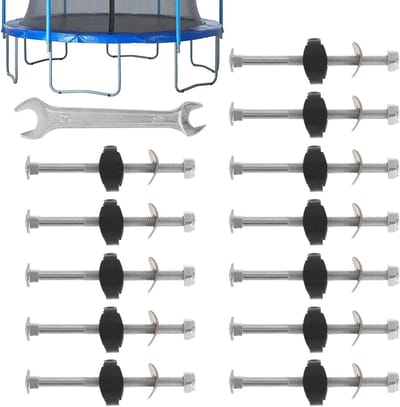 Trampolinhouders Set - Stabilisatie Elementen - Omheining Montage - Verzinkt Staal - 12 stuks - Zilver