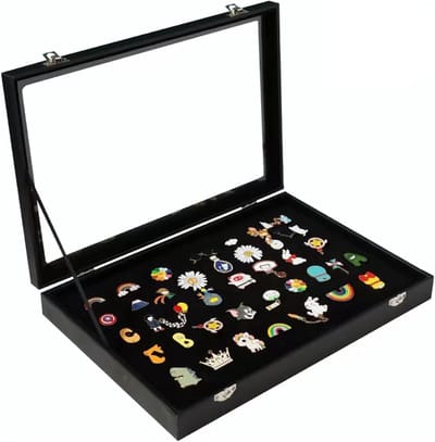 Lapel Pin Display Case voor Broches en Medailles, 28x20cm, Stofdicht en Veilig voor Sieraden, Oorbellen en Kettingen