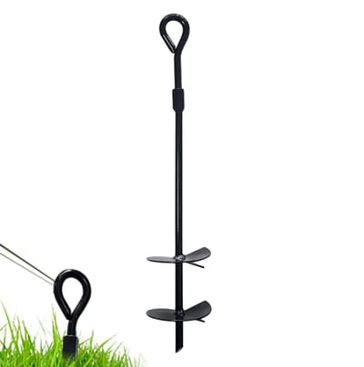 Tentharingen Grondankers - Trampoline Pinnen - Buiten Spullen Zekeren - Robuust IJzer - 40 cm Lengte - Zwart