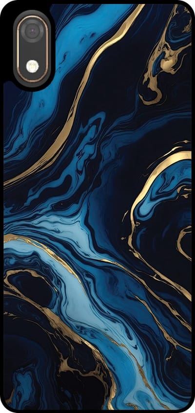 Smartphonica Telefoonhoesje Geschikt voor Huawei Y5 (2019) met marmer opdruk - TPU backcover case gold blue marble design - Goud Blauw geschikt voor Huawei Y5 (2019)