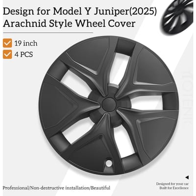 4PCS Wieldeksels voor Tesla Model Y Juniper 2025-202619 inch, turbine-stijl, volledige velgkap, auto-accessoires.