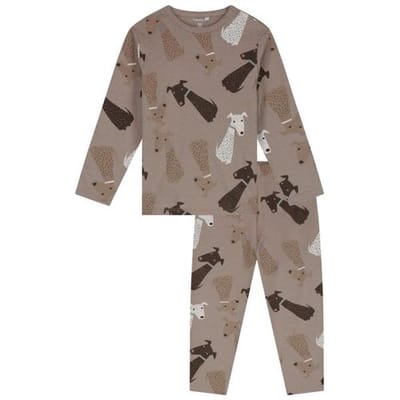 Prénatal peuter pyjama dogs Mid Grey Taupe 74/80 heren