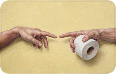 Badmat 80x50 cm - Antislip - Klassiek - Kunst - Humor - Badmatten voor badkamer - Badkamermat - Douchemat - Badkamer mat