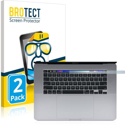 BROTECT - Screenprotector voor Apple MacBook Pro 16" 2019 (ALLEEN Touch Bar) - Folie Beschermfolie transparant 2 Stuks