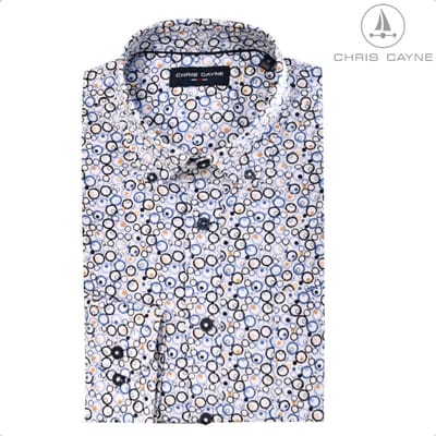 Blouse 1229 wit/zwart rondjes LM Chris Cayne - maat M