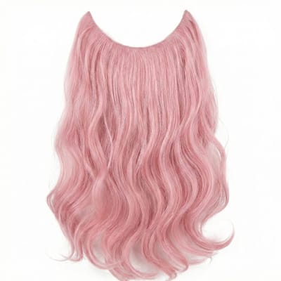 Pastelroze hairextensions dames clip in set lang golvend synthetisch haar met meerdere banen voor zachte kleuraccenten en extra lengte