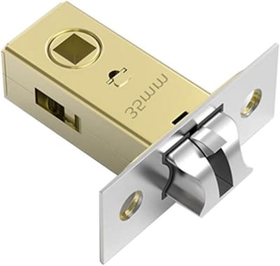 1 Stuk 35mm Buislock, Fork Mortice Lock, Geluidsarme Deurspringvergrendeling met RVS Plaat voor Interieurdeuren, Deurhendels en Veiligheidssystemen