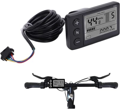 GELLDG Fiets snelheidsmeter - E-bike bedieningspaneel - LCD-scherm - Multifunctioneel informatiedisplay - 24V 36V 48V - Waterdicht - Scooter slimme meter - Geschikt voor 22,2 mm/0,9 inch sturen