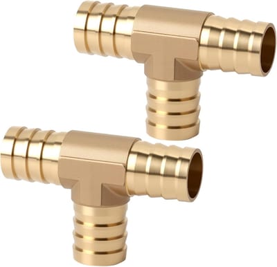T-slangverbinder 19 mm - 2 stuks - messing - perslucht - slangtule - 3-weg verbindingsstuk - zware uitvoering - 3/4 inch voor water - lucht - olie - gas - buis - persluchtslang - hoge kwaliteit - duurzaam