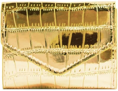 Portemonnee Croco - Goud | 11 x 9 x 1 x cm | Kunstleer | Fashion Favorite