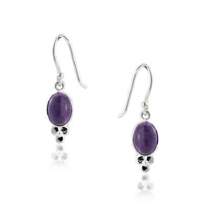 SilverGems Zilveren oorhangers met Amethist edelstenen
