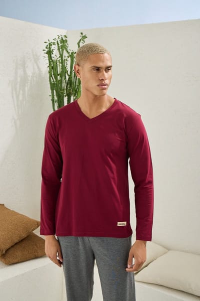 Heren Huispak / Pyjama Set Rob / Bordeaux / 4XL
