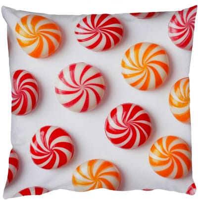 Sierkussens - Kussentjes Woonkamer - 50x50 cm - Snoep - Patroon - Rood - Oranje