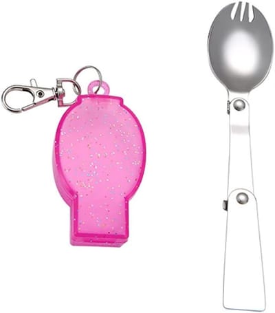 Vouwbare Spork - Ultralichte en Compacte Bestekset voor Outdoor, Camping, Backpacking en Picknick met Opbergcase
