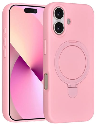Telefoonhoesje geschikt voor iPhone 17 - Magnetische Backcover met Ringstand - Geschikt voor MagSafe-accessoires - FuturiQ - Sakura Pink