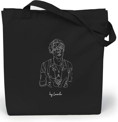 Jute tas - Stoffen shopper - Boodschappen doen - Bedrukt ontwerp - 35 x 42 cm - Zwart