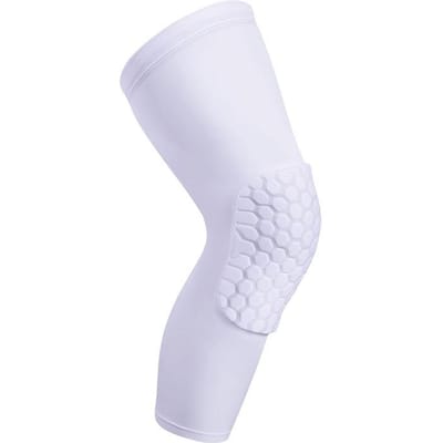 Ademende Basketbal Kniebeschermers Honingraat Ontwerp Nylon Lycra Sport Beensteun voor Volwassenen Hardlopen Training S