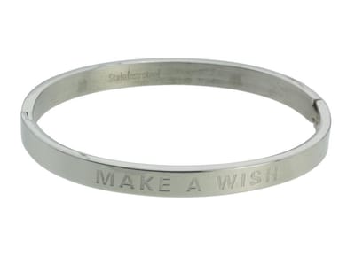 Behave - Armband zilverkleur mat - Minimalistische tekststijl cadeau