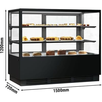 GGM Gastro Kühl- & Kuchenvitrine - 1500mm - Doppelverglasung - mit 2 Ablagen