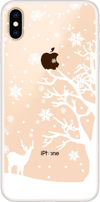 Peachy Kerst flexibel sneeuw hoesje winter case christmas geschikt voor iPhone XS Max - Transparant