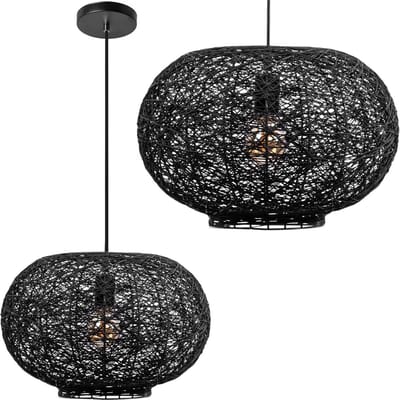 Toolight App1321-1Cp Hanglamp Zwart 40X40X25Cm