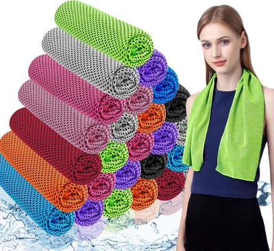 Verkoelende Handdoek - Sporthanddoeken - Koelende Nekdoeken - Cooling Handdoek - Geschikt voor kleur Sneldrogende IJsdoek voor Sport Yoga Golf Kamperen - 30 Stuks - 100x30cm - 10 Kleuren × 3 Stuks