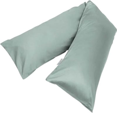 Yumeko kussensloop zijslaper katoensatijn zeegroen 37x160 - Bio, eco & fairtrade - 1 stuk