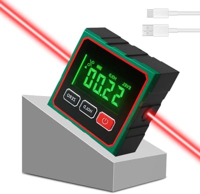 Digitale Protractor en Hellingsmeter met LCD Display, IP54 Waterdicht, 0.1° Nauwkeurigheid, 4-Zijdige Magneten voor Houtbewerking, Bouw en Doe-Het-Zelf Projecten