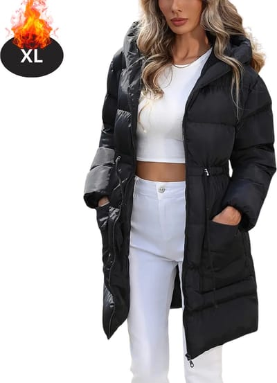 Livano Winterjas - Parka - Dames - Winter - Jas - Volwassen - Stijlvol - Zwart - XL
