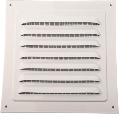 Ventilatierooster Vierkant - Afdekking Muur - Luchtstroom Verbeteren - Met Beschermend Gaas - 165 x 165 mm - Wit
