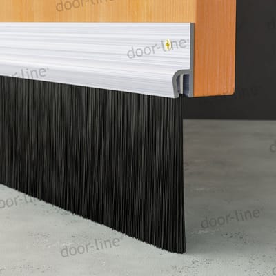 Stripborstel met h-profiel | Voor afdichting van kieren, recht profiel | Lengte: 1000 mm | Zichtbare haarlengte: 45 mm | Totale hoogte: 66,5 mm
