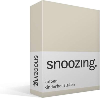 Snoozing Katoen - Kinderhoeslaken - Wiegje - 40x80 cm - Ivoor