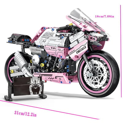 1860 Stukken Bouwstenen Roze Motoren Super Cool Futuristisch Stijl Technologisch Ontwerp Eenvoudig te Monteren Plus Bedien gray