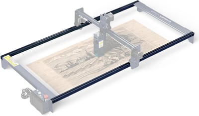 Graveer Y-as Uitbreiding - Graveergebied Vergroter - Grote Oppervlakken Graveren - Originele Profielen - 850x410 mm - Zwart