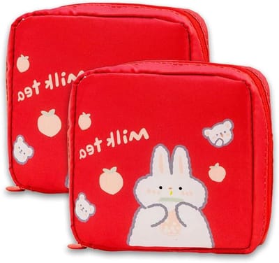 Maandverband Opbergtas - Periode Tas - Veilig Opbergen - Waterdicht Oxford Doek - 2 Stuks 12x12.5cm - Blauw Navy