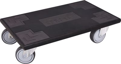 Cordes meubelkarretje zwarte rubberplateau met rubberwielen 60x35 cm