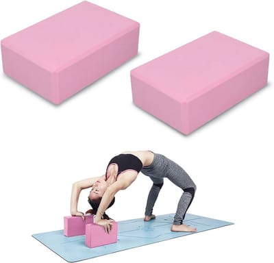 2 Stuks Lichtgewicht Yoga Blokken voor Yoga, Pilates en Meditatie - Roze