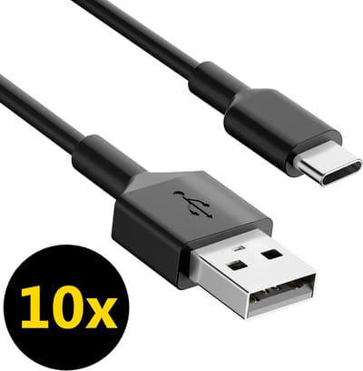 ThunderGold 10x USB C kabel - USB A naar USB C kabel - USB C naar USB A kabel - USB-C kabels - Oplaadkabel USB C - USBC kabel - 1 Meter
