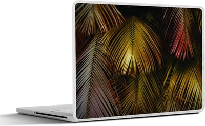 Laptop sticker - 15.6 inch - Jungle - Bladeren - Goud - 36x27,5cm - Laptopstickers - Laptop skin - Cover