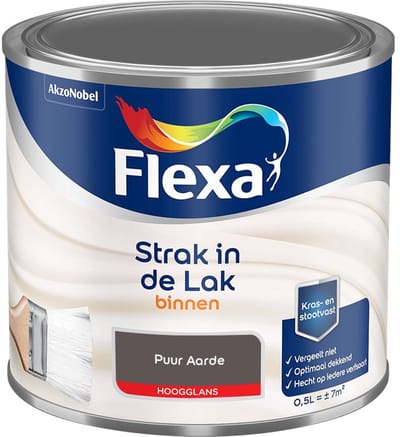 Flexa - Strak In De Lak Binnenlak Hoogglans - Puur Aarde - Mengverf - 500 Ml