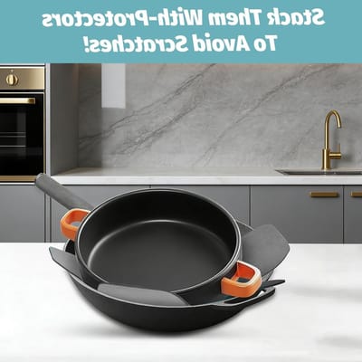Set van 6 Vilt Potbeschermers in 3 Maten (15/20/25 cm) - Antislip Warmte-isolatie Mat voor Pannen, Potten en Schalen - Ideaal voor Vloerbescherming en Stijlvolle Keukenaccessoires