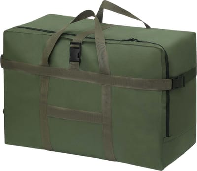Extra grote lichtgewicht reistas, opvouwbare waterdichte draagtas met handvat, ideaal voor sport, verhuizing en dagelijkse opslag, groen, 60*30*42cm